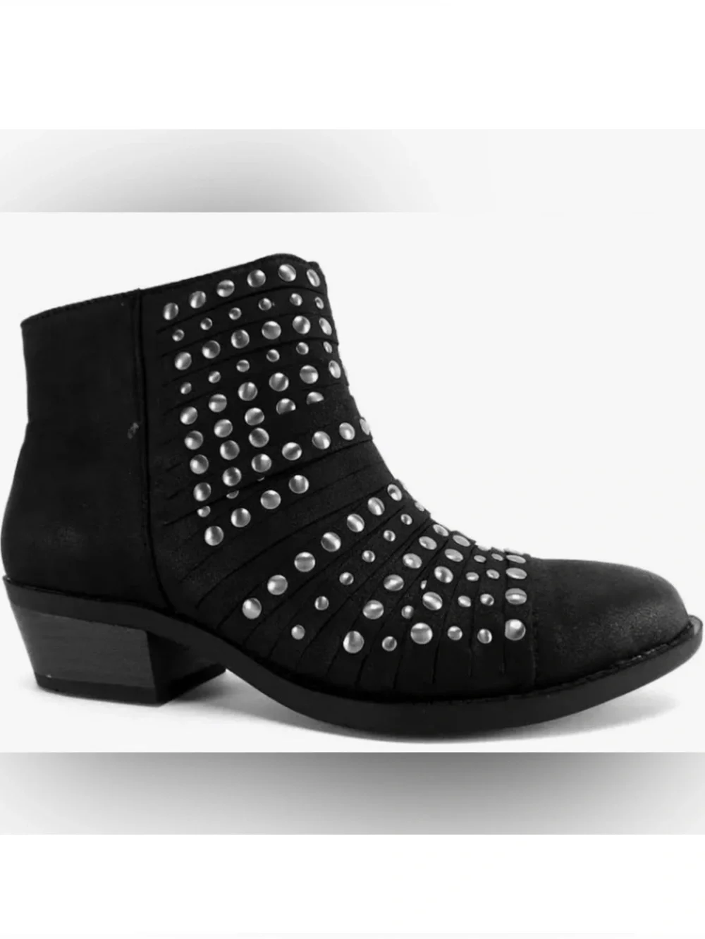 NIB WHITE MOUNTAIN Desire Studded Ankle Boots Western Heel Black Various Sizes
